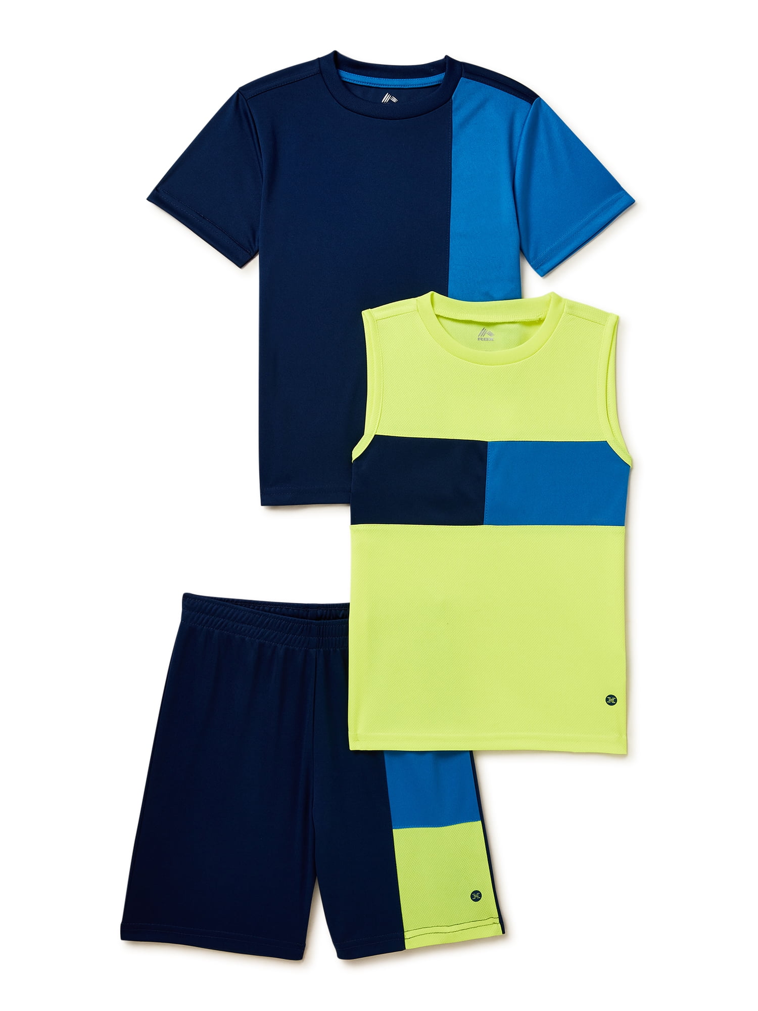 RBX Boys Color Block Active Tee, Tank Top and Shorts, 3Piece Outfit