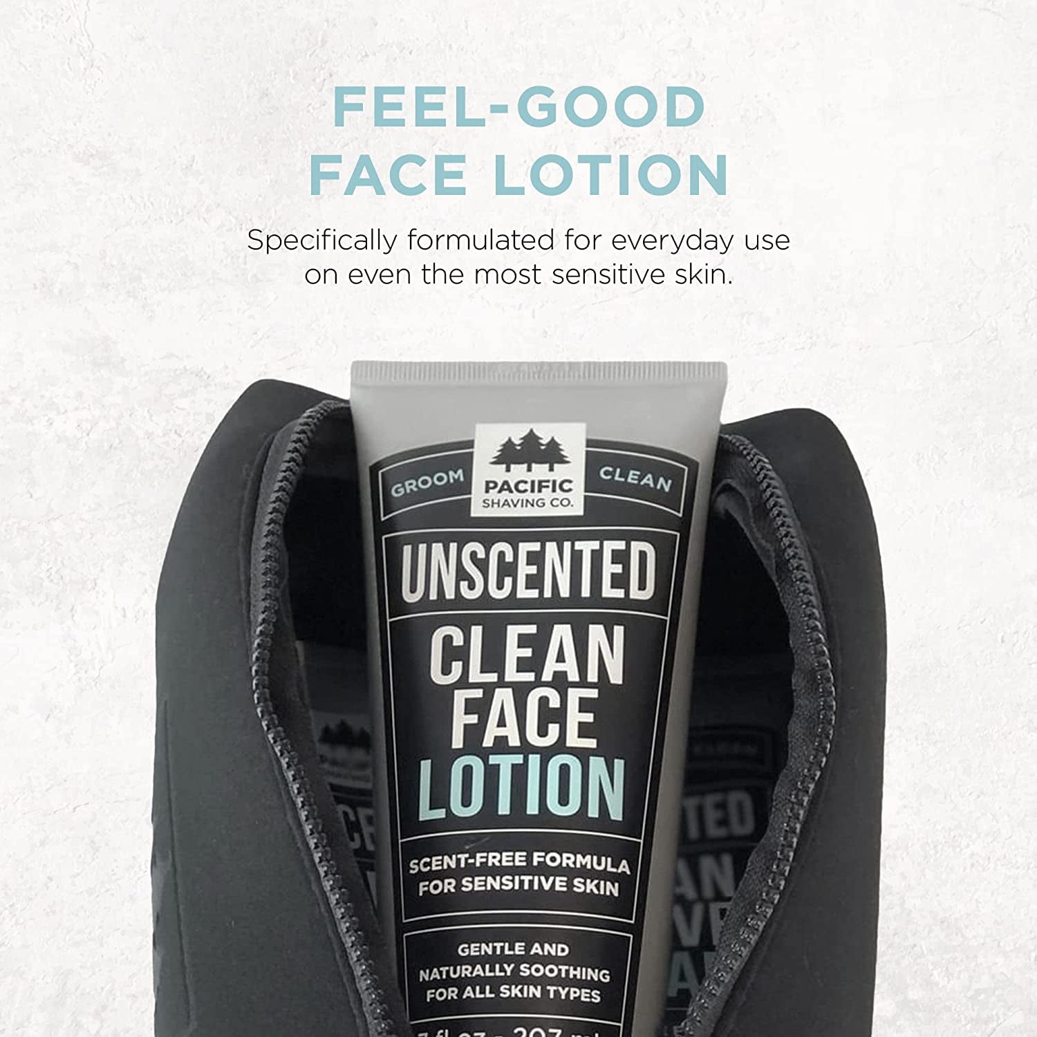 Pacific Shaving Company Clean Formula (Unscented) Face Lotion for Men & Women, all skin types, 2-Pack, 7 oz.