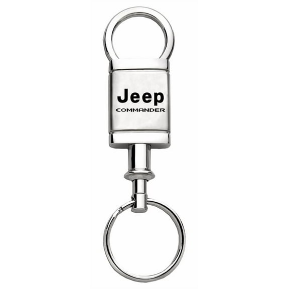 Jeep Commander Satin Chrome Valet Key Chain (Silver)