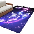 thumbnail image 2 of Area Rug for Living Room, Purple Butterflies Non-Slip Indoor Large Carpet for Bedroom/Dining Room, Modern Abstract Fantasy Gradient Washable Low-Profile Rectangle Floor Mat Runner Rugs - 3 x 5 Ft, 2 of 7