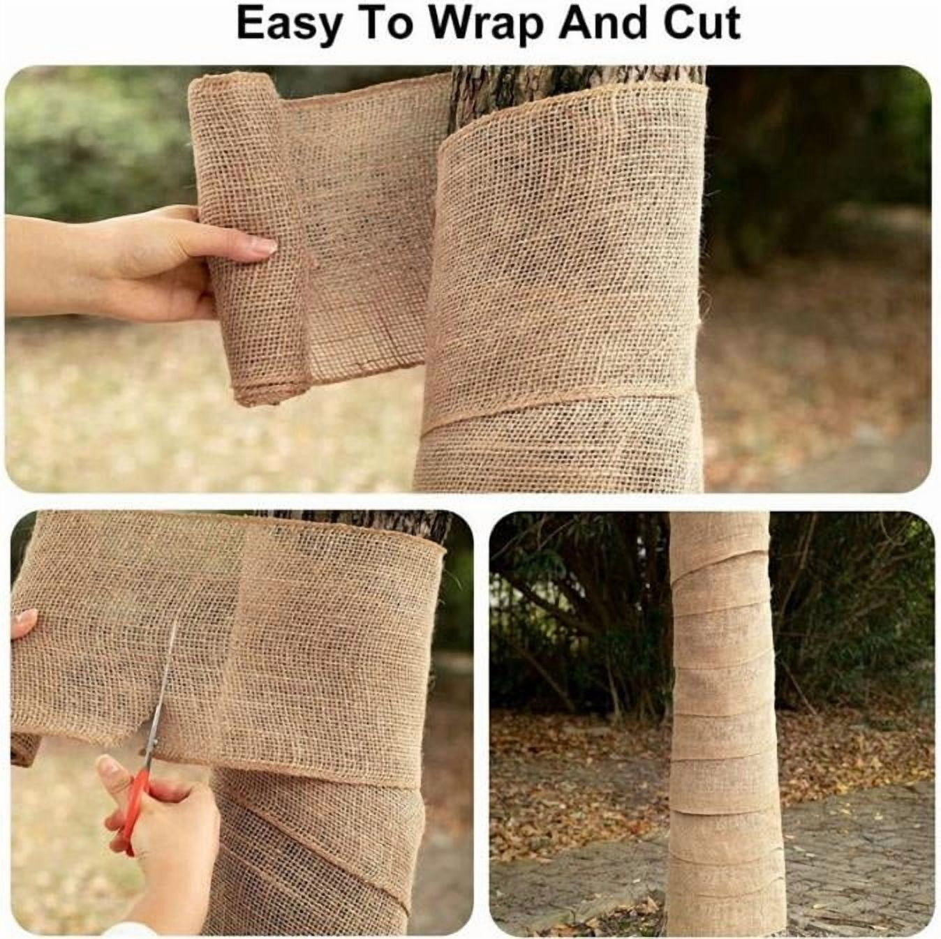 5.3FT x 30FT Heavy Duty Natural Burlap Weed Barrier & Seed Cover Fabric – Durable Jute for Raised Garden Beds & Tree Trunk Protection (Compostable)