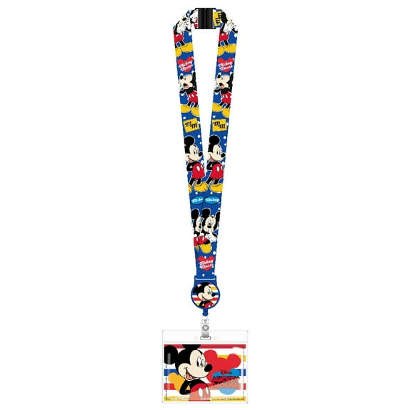 Disney 85791 Mickey Mouse Lanyard with Zip Lock Card Holder, Multicolor
