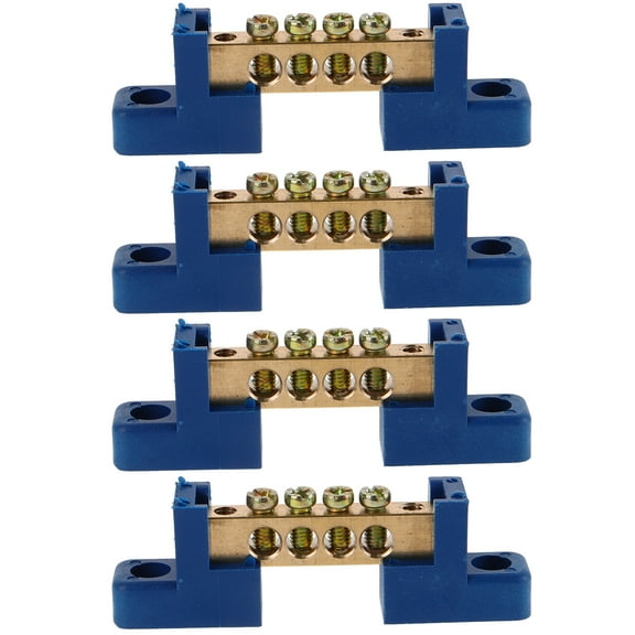 BERTDOMD Copper Grounding Bus Bars Set of 4 with Multiple Terminal Positions for Electrical Panels and Wiring Applications