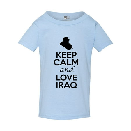 

Keep Calm And Love Iraq Country Nation Patriotic Toddler Kids T-Shirt Tee