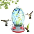 thumbnail image 3 of Comedero de agua para colibríes, herramienta de alimentación de pájaros de vidrio con pintura colorida para jardín y patio Q2, 3 of 15
