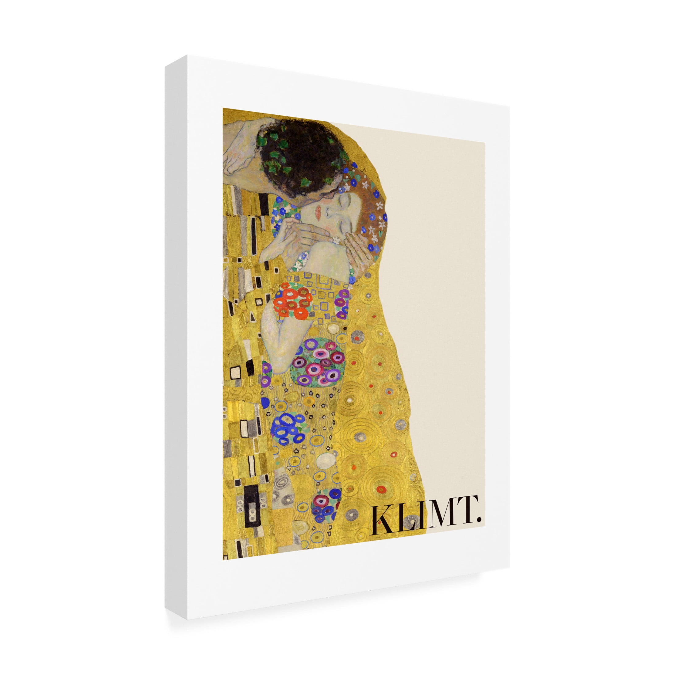 Canvas Wall Art - Pictufy  'The Kiss 1907A1908 Special Poster Crop' Wall Art for Living Room, Bedroom, or Office D?cor by Trademark Fine Art - 14 x 19 Inches