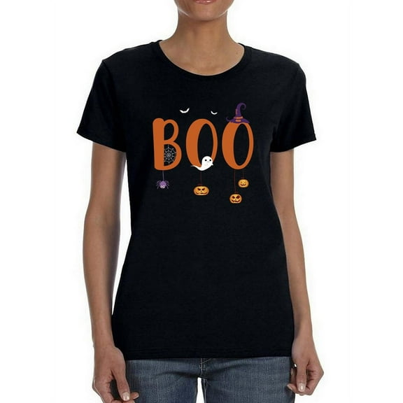 Boo Women Shaped T-Shirt, Female Large