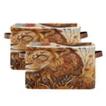 thumbnail image 2 of Square Storage Basket 14.2*10.2*8.3 Inch One Sizex1 Shelf Basket Open Home Storage Bins Bedroom Storage Basket Closet Storage Stylish Decor Prairie Brown Lion, 2 of 9