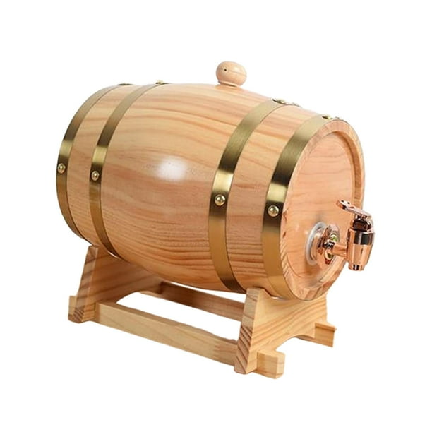 Dispensador de barril de whisky con grifo de madera, accesorios para equipos de almacenamiento de cerveza, roble 1.5L