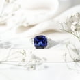 thumbnail image 4 of Rosec Jewels Lab Grown Blue Sapphire Solitaire Ring with Diamond for Women - 12 mm, 14K White Gold, US 11.00, 4 of 9