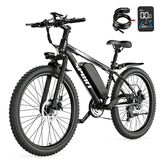 AZHAR Electric Bike for Adults, 26" Electric Mountain Bike, 1200W Peak Power Motor, Up to 25 MPH 45 Miles, Electric Bicycle with 48V 10AH Removable Battery, UL 2849