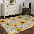 thumbnail image 3 of Brown Yellow Sunflower Area Rugs 2.7'x5', Washable Small Throw Rugs for Kitchen Bedroom, Summer Botanical Farmhouse Floral Indoor Outdoor Rug Non-Slip Low Pile Carpet Runner Reversible Floor Mats, 3 of 8