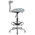 thumbnail image 3 of Vibrant Silver and Chrome Drafting Stool with Tractor Seat, 3 of 9