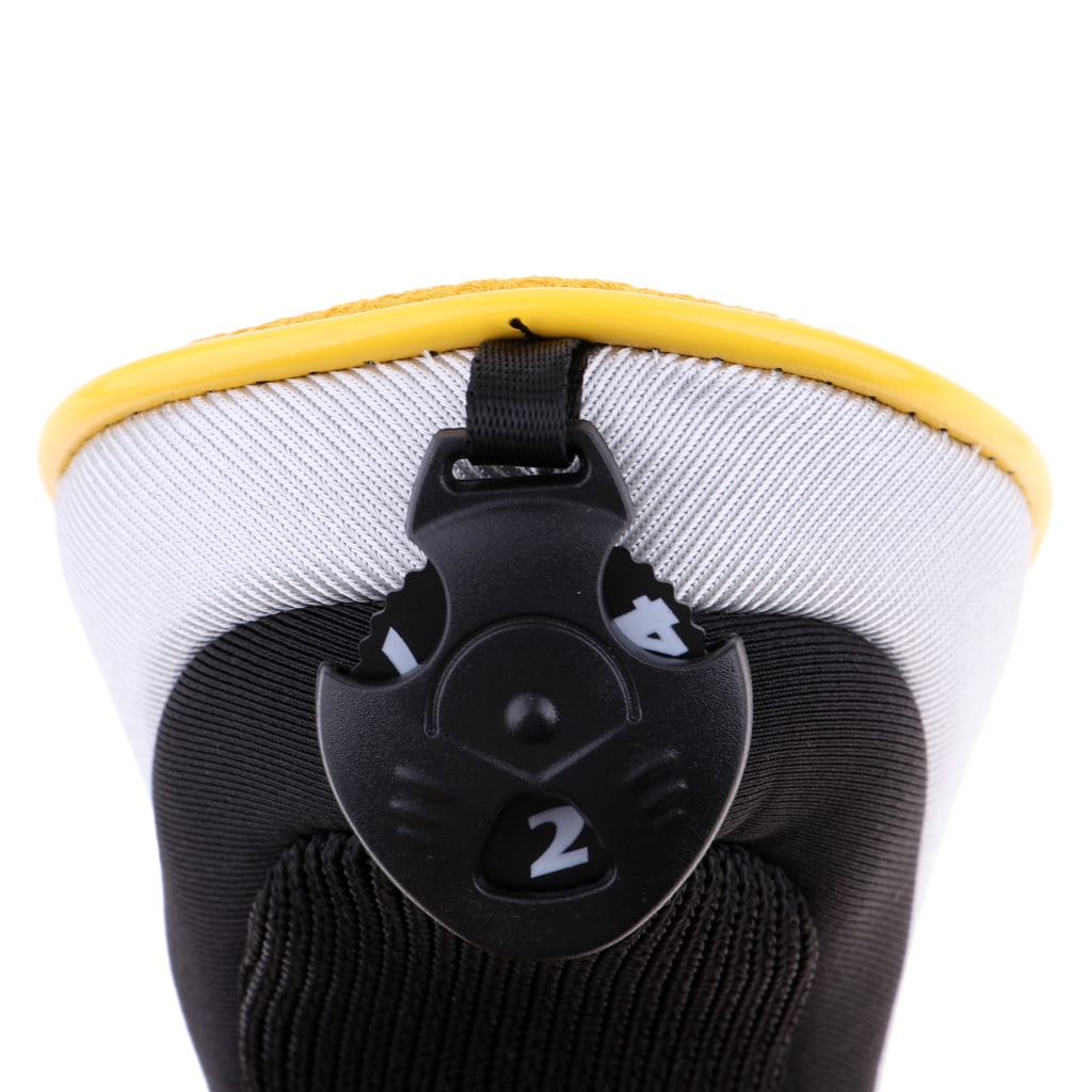 Axioma 4 Pieces Golf Hybrid UT Club Head Cover Headcover with Number Tag Yellow