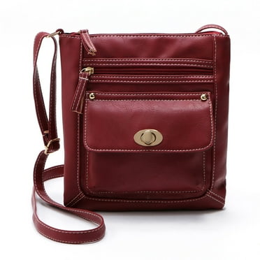 EGNMCR Womens Leather Satchel Cross Body Shoulder Messenger Bag Red Purses For Women - Baby Days