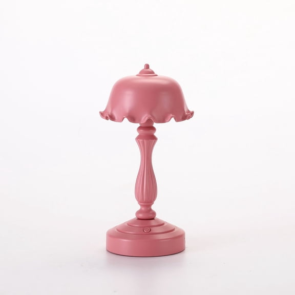 HCBY Retro European LED Table Lamp, USB Rechargeable Touch Control Night Light, Vintage Flower Shade Decorative Lamp for Bedroom, Desk, Home Ambiance