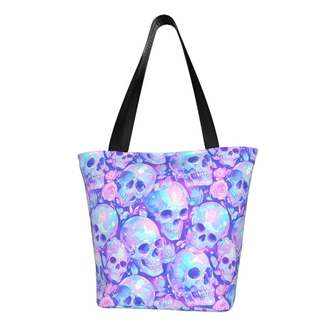 Disketp Blue Skull Daisy for Women’s Casual Shoulder Tote Bag Cross-body Handbags for Shopping, Travel and Daily Use
