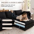 thumbnail image 6 of Muumblus Sectional Cloud Couch with Reversible Ottoman, L-Shaped Chenille Sofa for Living Room, Black, 6 of 9