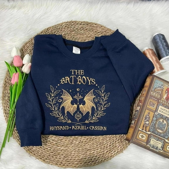 The Bat Boys Embroidered Sweatshirt, Acotar , The Night Court Sweatshirt, A Court of Thorns and Roses Rhysand , Unisex Sweatshirt-LINHKHA