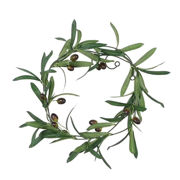 Guirnalda de hojas de olivo artificiales de 70,87 pulgadas, decoración de hojas de olivo , decoración navideña para colgar en repisa de