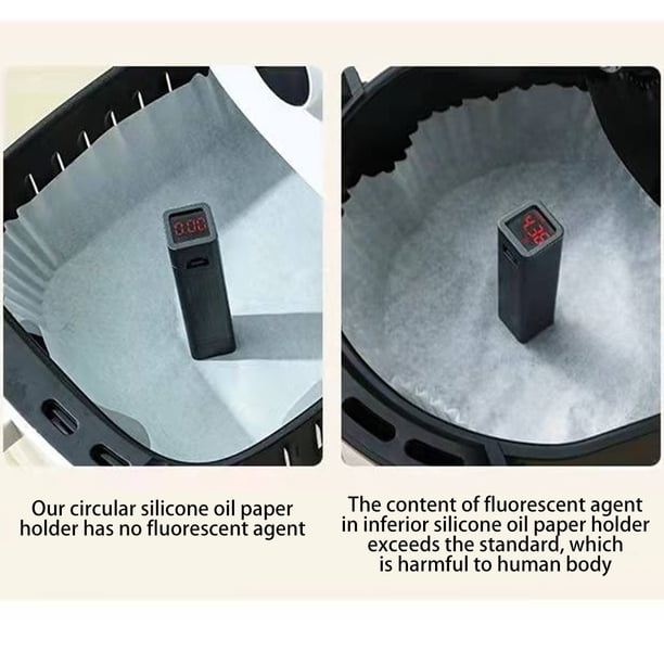 100 Uds. Bandeja de papel para hornear para horno de vapor con revestimiento de papel para freidora de aire (B blanco) Likrtyny Libre de BPA