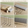 thumbnail image 3 of Cabecero cama full sin taladro montaje 5min soporte ergonómico funda removible gris Pinmoco D-GREY, 3 of 7