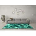 thumbnail image 3 of Ahgly Company Machine Washable Indoor Rectangle Abstract Turquoise Blue Modern Area Rugs, 4' x 6', 3 of 4