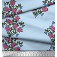 thumbnail image 3 of Soimoi Modal Satin Fabric Leaves & Floral Block Print Fabric by The Yard 42 Inch Wide, 3 of 3