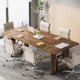 thumbnail image 2 of Condemo 71 inch Large Executive Office Desk, Simple Computer Desk Workstation, Modern Industrial Study Writing Table, Rustic Brown, 2 of 7