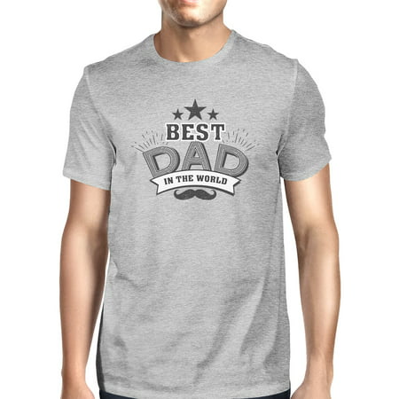 Best Dad In The World Mens Grey T-Shirt Unique Design Tee For (Best Corporate T Shirt Design)