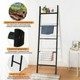 Wooden Blanket Ladder 5.5FT Farmhouse Blanket Holder Decorative Wall