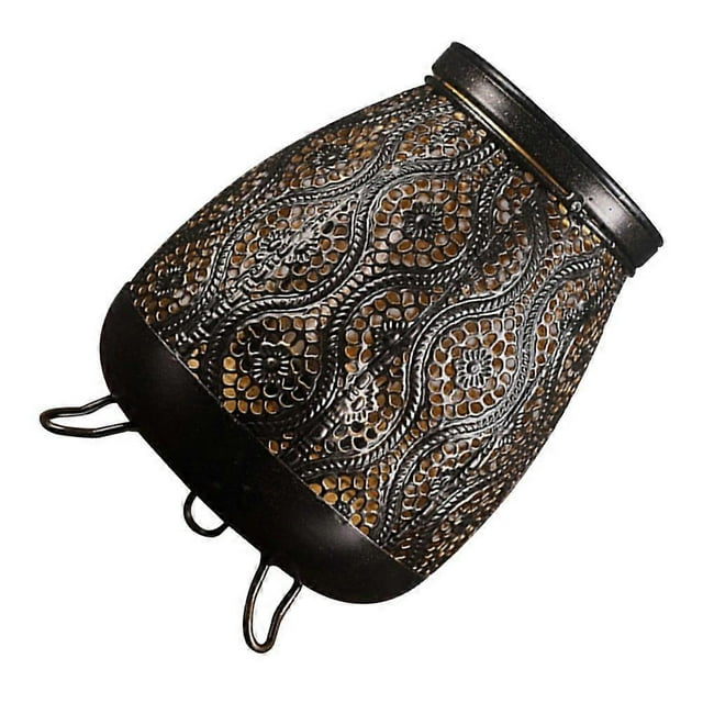 Technology Tabletop Lantern Ornament For Celebrating Ceremonies In Black Iron 15X10.5X22CM 1Pcs