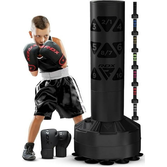 RDX Kids Punching Bag with Gloves, 4FT Heavy Duty Junior RONIN Target Pedestal Bag Set Suction Cup Stand Base