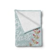 thumbnail image 2 of Bridal Shower Soft Flannel Fleece Throw Blanket, Bride in Wedding Dress Bicycle Flowers Celebration Image, Cozy Plush for Indoor and Outdoor Use, 70" x 90", Charcoal Grey Baby Blue, by Ambesonne, 2 of 6