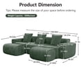 thumbnail image 2 of Newest Modern U-Shape Velvet Sectional Sofa with 2 Ottomans & Throw Pillows for Living Room & Lounge, Green, 2 of 10