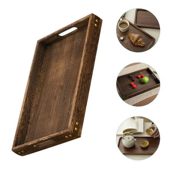 Raindrops Table Tray Serving Tray Dark Brown Composite Material 1Pcs for Living Room