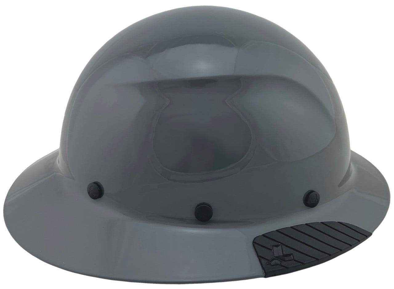 DAX Fiberglass Composite Hard Hat - Full Brim Medium Gray with Tote