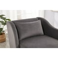 thumbnail image 4 of Chaise Lounge Indoor, Modern Upholstered Velvet Lounge Couch with Tufted Cushion, Sofa Recliner Lounge Chair with Pillow & Curved Armrest for Bedroom Living Room Office, Grey, Left Armrest, 4 of 9