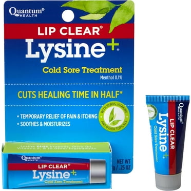 Quantum Health Lip Clear Lysine  Cold Sore and Fever Blister Treatments, Lip Balm, 0.25 oz