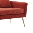 thumbnail image 5 of Modern 51" Loveseat Sofa, Upholstered Two-Seater Sofa Couch , Living Room Sofa with Headrest, 2 Throw Pillow and Gold Metal Leg, for Small Space Office Studio Apartment, Terracotta Chenille, 5 of 7