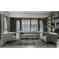 thumbnail image 4 of Armen Living Regis Contemporary Sofa in Grey Fabric with Black Metal Finish Legs and Antique Brown Nailhead Accents, 4 of 4