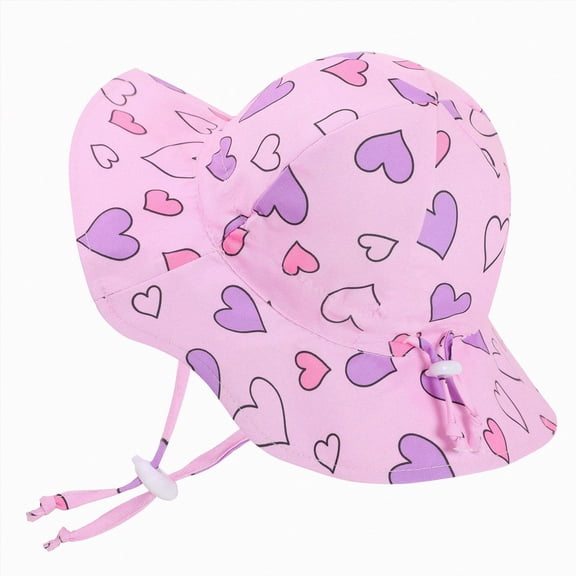 NIEWTR Toddler Sun Hat UPF 50  for Kids Baby Girls Boys Lightweight Quick Dry Wide Brim Bucket Hat Breathable Summer Beach Cap(B-Pink,0-6 Months)