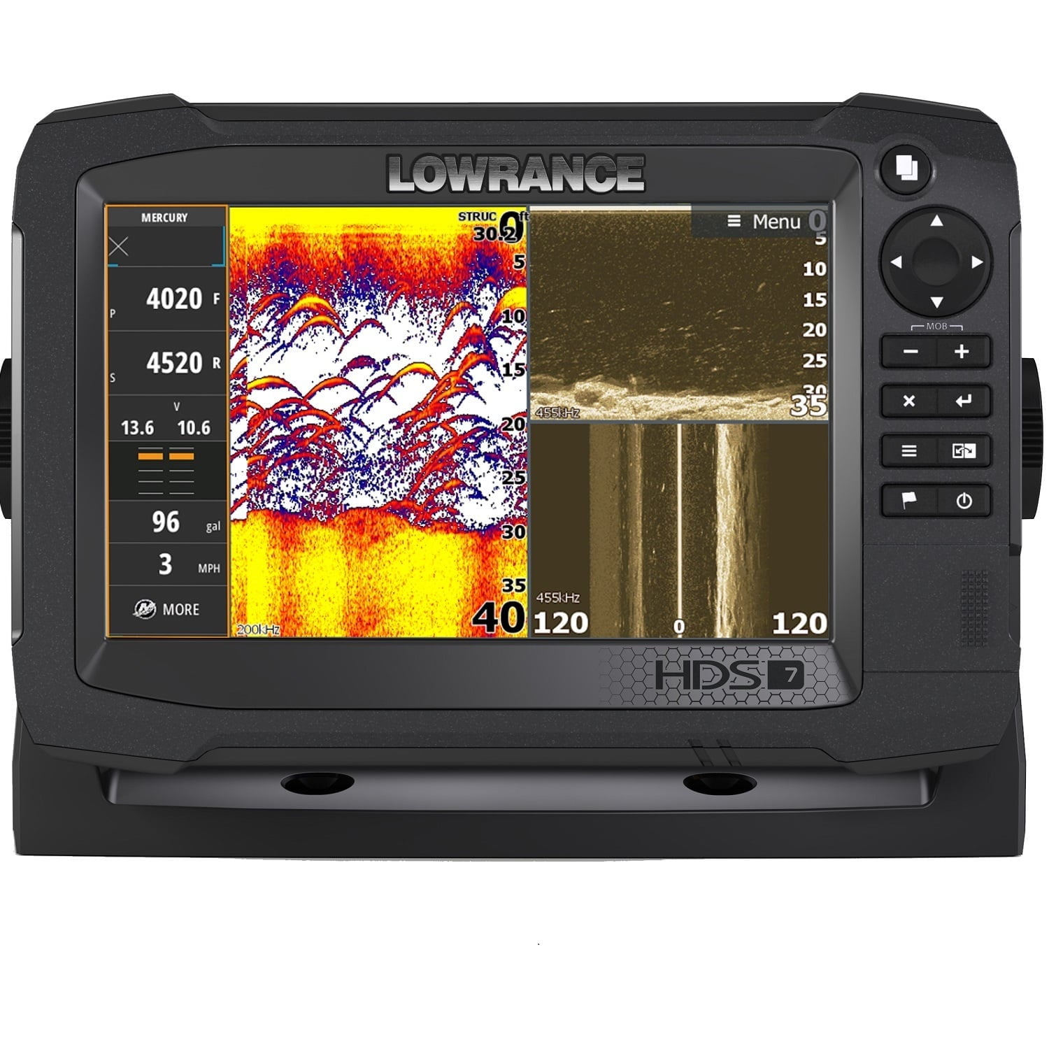 Lowrance HDS Carbon 7 Fishfinder & Chartplotter with TotalScan Transducer,  CHIRP Sonar, SideScan Imaging, DownScan Imaging & 7
