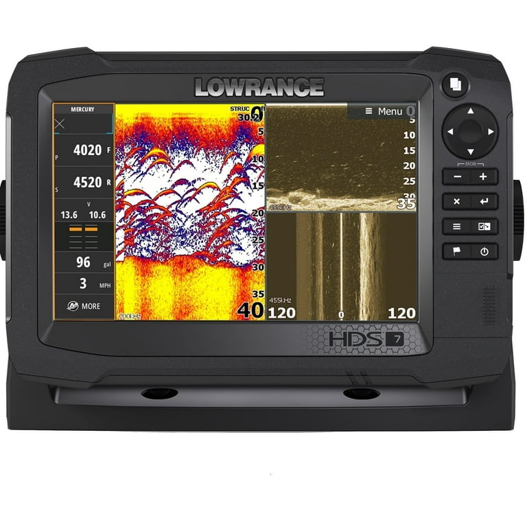 Lowrance HDS Carbon 7 Fishfinder & Chartplotter with TotalScan Transducer,  CHIRP Sonar, SideScan Imaging, DownScan Imaging & 7 Display, 000-13677-001  
