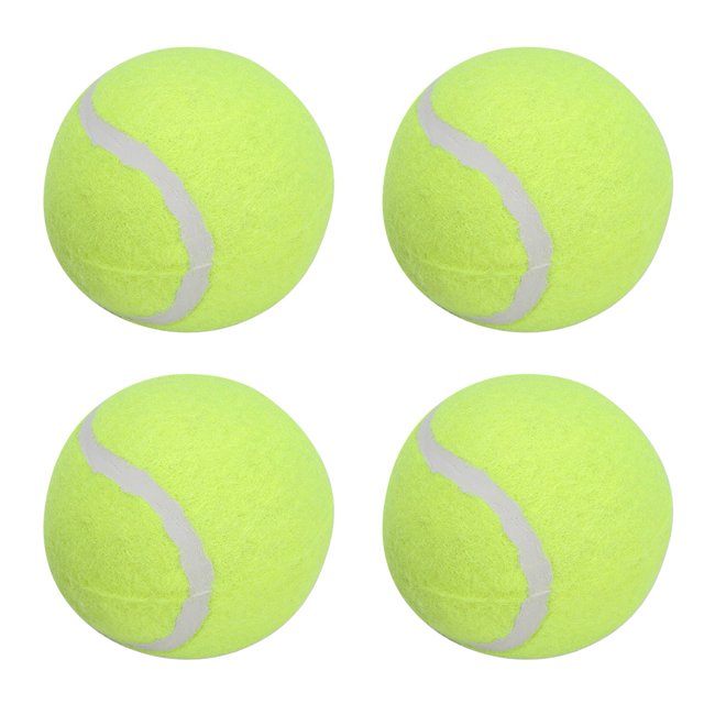 Pelota de tenis de goma de 4 Uds., juguete no tóxico para limpieza de dientes con sonido, protección para morder, para perros y mascotas
