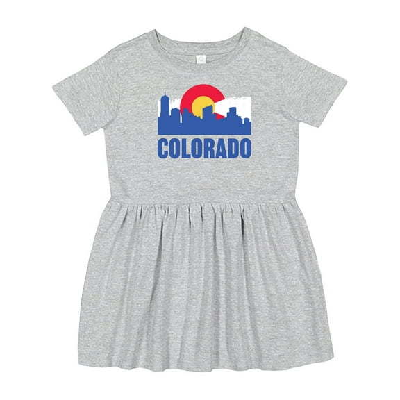 Inktastic Colorado Flag and Skyline Girls Toddler Dress