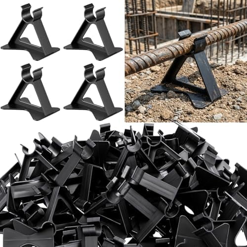 200 Pcs 2 Inch Rebar Support Chair Bulk Plastic Rebar Chair Heavy Duty & Durable Concrete for Plastic #4 and #5 Black Construction Concrete Tool$$Tools & Hardware Other
