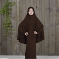 thumbnail image 3 of Women's Muslim Jilbab Two Piece Set Burka Cover Ups Dress with Hijab Abaya Prayer Clothes Islamic Dubai Kaftan Burqa, 3 of 8