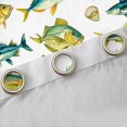 thumbnail image 4 of Manfei Fishing Gear Fish Curtains and Drapes Pack of 2 (52x63 Each), Cartoon Sealife Black Out Curtains, Teal Golden, 4 of 6