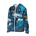thumbnail image 2 of KLL Blue Iceberg Leaf Wolf Print Men's Women’s UPF 50+ Sun Protection Outdoor Hoodie Jacket Long Sleeve Fishing Hiking Performance Shirt-Large, 2 of 6